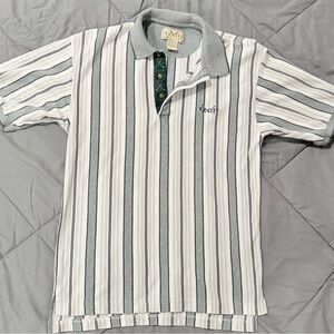 Izod Men's Striped Polo Shirt - Gray/Green/white